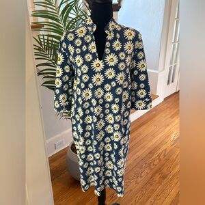 New with tags Sailor-Sailor Just Madras Daisy Dress Large Stretchy Blue white